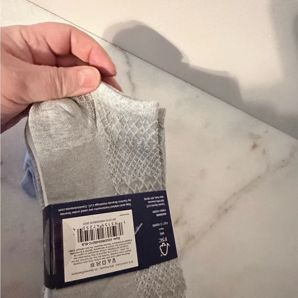 GAP women Blue and White Socks 10 pairs cotton blend low cut